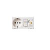 Vimar Priza interblocata cu intrerupator automatC16 si diferential 10mA, standard Italian P30, 4 module alb - PLANA