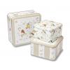 Cooksmart England Set 3 cutii cu capac Dawn Chorus Cake Square