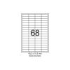 SMART labels Etichete autoadezive albe mate colturi drepte 68/A4(48.5x16.9mm)