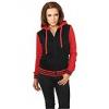 Urban Classics Hanorac dama cu fermoar tip college Rosu