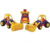Ucar Toys Set 3 Utilaje Constructie Autobasculanta, Buldozer Si Tractor Compactor Uc13