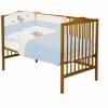 Ceba Baby Lenjerie de pat cu 3 piese Zebra Albastru