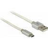 Delock Cablu de incarcare-date micro USB la USB 2.0 15cm Alb 83913