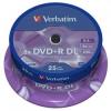 Verbatim DVD+R Double Layer 8x Matt Silver 25pk Spindle (43757)