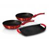 Berlinger Haus Set vase pentru gatit 3 piese Metallic Grill Burgundy