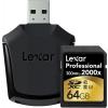 Lexar SDXC UHS-II 2000x 64GB Clasa 10 + cititor USB (LSD64GCRBEU2000R)