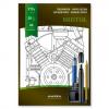 Aurora Bloc desen A4 20 file 210 g/mp carton alb Bristol 8353