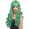 Smiffys Peruca par lung cu bucle, Verde, 30 cm , Smiffys