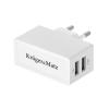 Kruger&Matz Alimentator dual, 2 x USB, 2400 mA, Alb