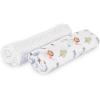 Chicco Muselina Light Grey Animals, set 2 buc