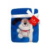 BoboBaby Paturica microfibra Catelus blue inchis 76x102cm