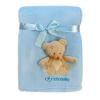 BoboBaby Paturica microfibra cu aplicatii 3D Ursulet blue 76x102 cm