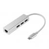 HOPE R Hub USB 3.0, 3 porturi, Type C, port Gigabit LAN
