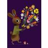 Roger la Borde Felicitare Rabbit with Flower