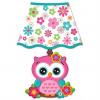 Stof Sticker 3D led Veioza cu bufnita roz