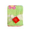 BoboBaby Paturica satinata cu strat dublu roz-verde Bufnita 75x100