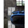 CottonBox Lenjerie de pat premium satin de lux cu nasturi, Cotton Box, Blue Black