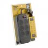 Serioux Prelungitor cu protectie , 6 prize schuko, 4 porturi USB, negru 2m