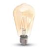 V-TAC Bec LED - CIP SAMSUNG cu Filament 6W E27 ST64 Aspect Chihlimbar 2200K