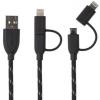 Boompods Duo DCBLK, MicroUSB and Lightning MFI, 1m (Negru)