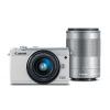 Canon Mirrorless EOS M100, 24.2 MP, White + Obiectiv 15-45 mm + Obiectiv 55-200 mm