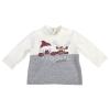 Chicco Tricou Mos Craciun, alb cu gri si decoratiuni de sezon
