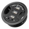 Goobay Hub USB 2.0 cu 3 porturi +audio montabil in birou negru