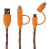 Boompods Duo DCORA, MicroUSB and Lightning MFI, 1m (Portocaliu)
