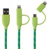 Boompods Duo DCGRN, MicroUSB and Lightning MFI, 1m (Verde)