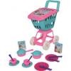 Ucar Toys Carucior Cumparaturi Cu Capac Si 17 Piese Bucatarie 47 Cm Uc148