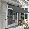 Protec Copertina retractabila/Paravan solar, 200 x 120 x 200 - 300 - cm, otel/poliester, gri