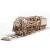 Ugears Puzzle 3D - Locomotiva cu abur, 443 piese