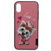 Comma Carcasa iPhone XS / X Embroidery Pink Puppy