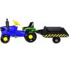 Super Plastic Toys Tractor Cu Pedale Si Remorca Turbo Blue