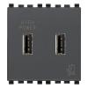 Vimar Alimentator USB dublu 5V 2,1A 2 module gri antracit Eikon
