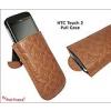 Piel Frama Husa Piele pentru Htc Touch 2 Pull Maro