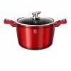 Berlinger Haus Oala cu capac 20cm , Burbundy Metallic Line, invelis marmura, 3.5l, BH1268N