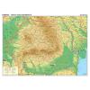 Stiefel Harta plastifiata, Romania fizico-geografica, 100 x 70cm, baghete lemn