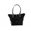 Geanta dama neagra CORY piele naturala intoarsa premium & piele lacuita