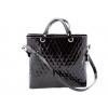 Geanta dama neagra CORY piele naturala lacuita premium