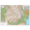Stiefel Harta plastifiata, Romania rutiera, 200 x 140cm, baghete lemn