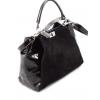 Geanta dama neagra CORY piele naturala premium lacuita & piele intoarsa