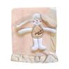 BoboBaby Paturica microfibra cu aplicatii 3D iepuras roz 76x102 cm