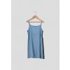 United Colors of Benetton Rochie din lyocell cu garnituri logo albastru azur