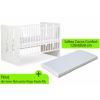 Klups Patut fara sertar Paula Alb + Saltea Confort 8cm