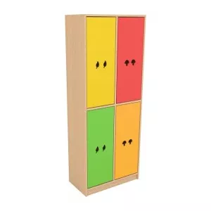 Moje Bambino Set 4 usi pentru vestiarul Rainbow cu modele