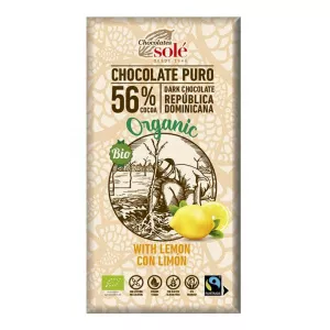 SOLE Ciocolata cu lamaie si 56% cacao, bio, 100g