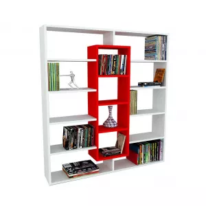 Wooden Art Corp biblioteca Center Red White