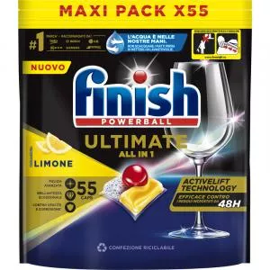 Finish Detergent Vase Capsule 55 buc Ultimate All in one Lemon