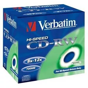 Verbatim CD-RW, 10x, 700MB/80 min, Jewel Case Scratch Resistence (43148)